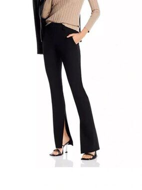 NWOT A.L.C. Carson Tailored Split Hem Trouser Black Ponte Pants 00 (34" Inseam)